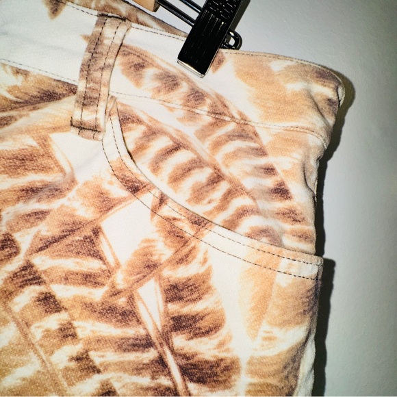 Lauren Ralph Lauren Feather Print Boho Safari Pants Beige Brown 16 velvet soft - Picture 7 of 10